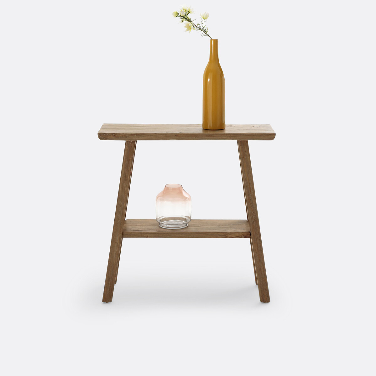 Console double plateau orme massif ASAYO naturel, LA REDOUTE INTERIEURS