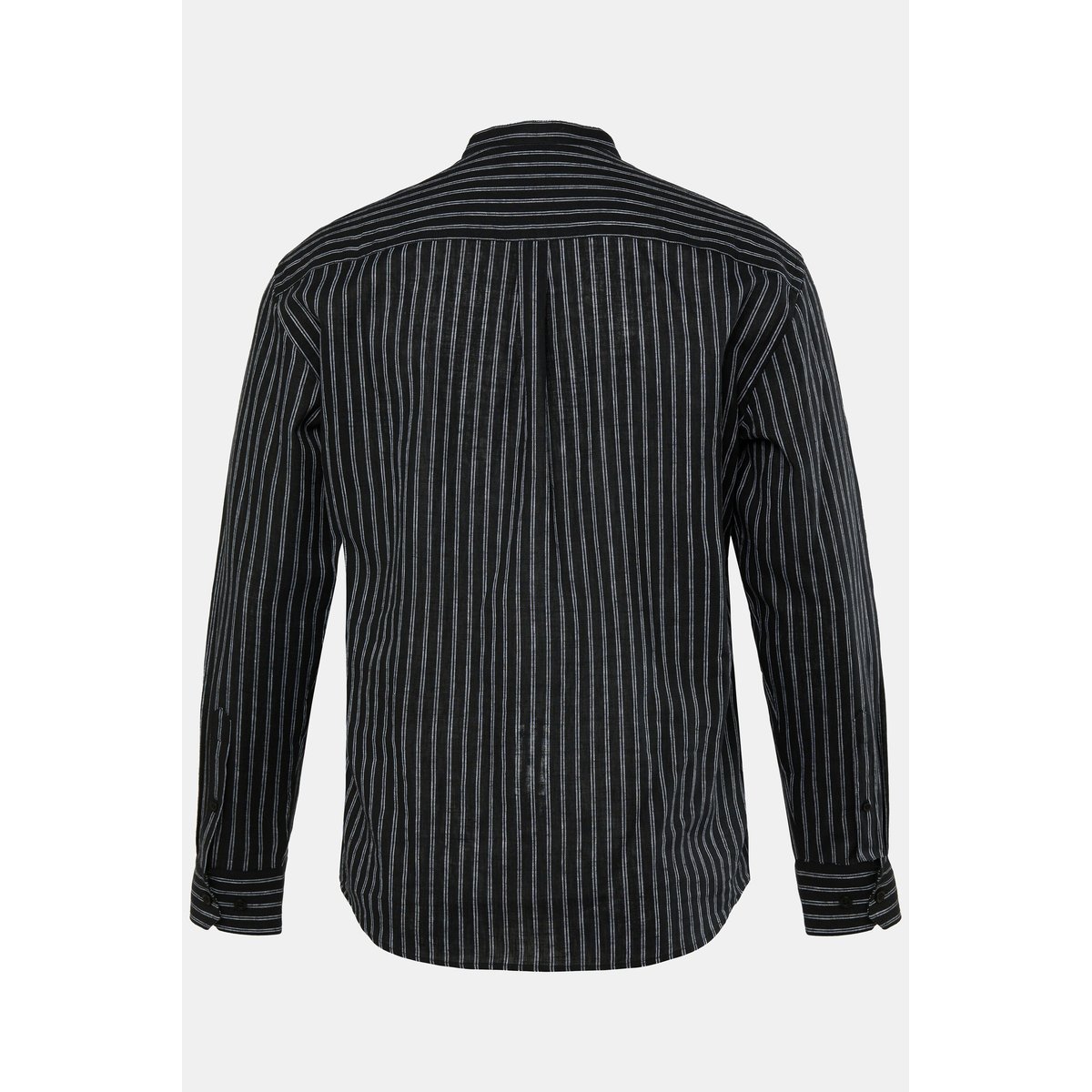 Chemise à rayures en lin mélangé noir, JP1880