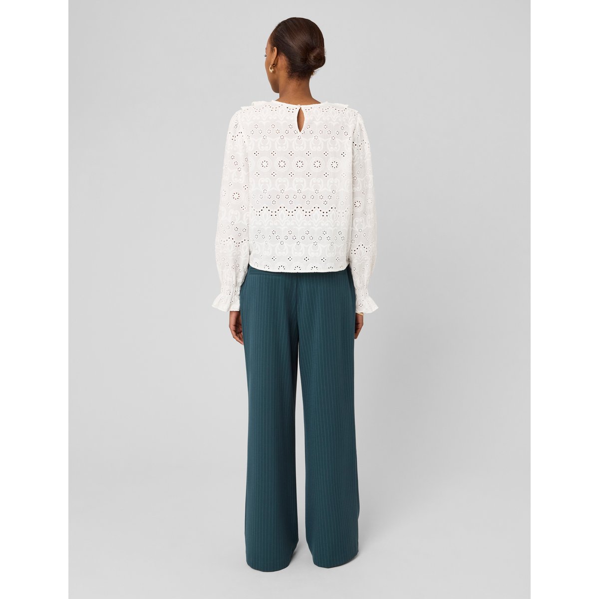 Pantalon tailleur en polyester recyclé vert, BZB