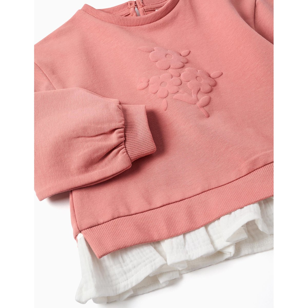 Ensemble de jogging en coton avec imprimé fleur en relief rose, ZIPPY