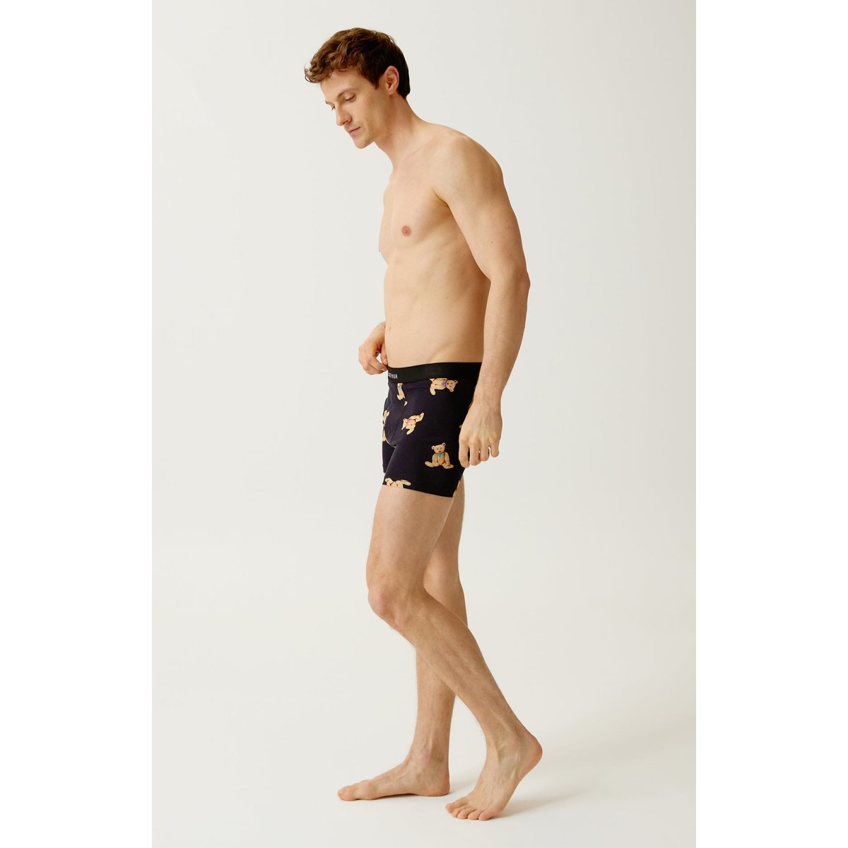 Boxer en jersey de coton imprimé Old Teddy noir, ARTHUR
