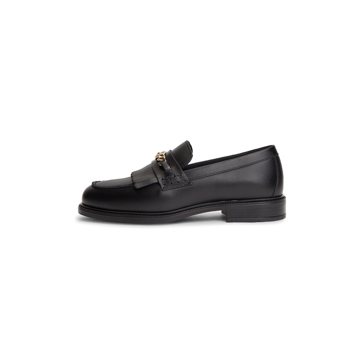 Mocasines de piel con flecos negro, TOMMY HILFIGER