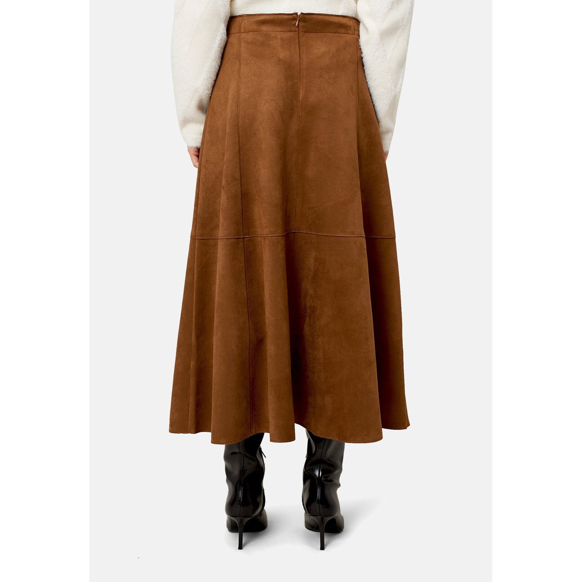 Jupe midi in velourlederoptik bright tobacco, ZERO