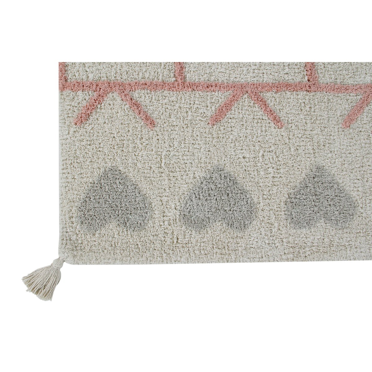 Tapis lavable en coton, BERBER HEARTS multicolore, HAPPY DECOR KIDS