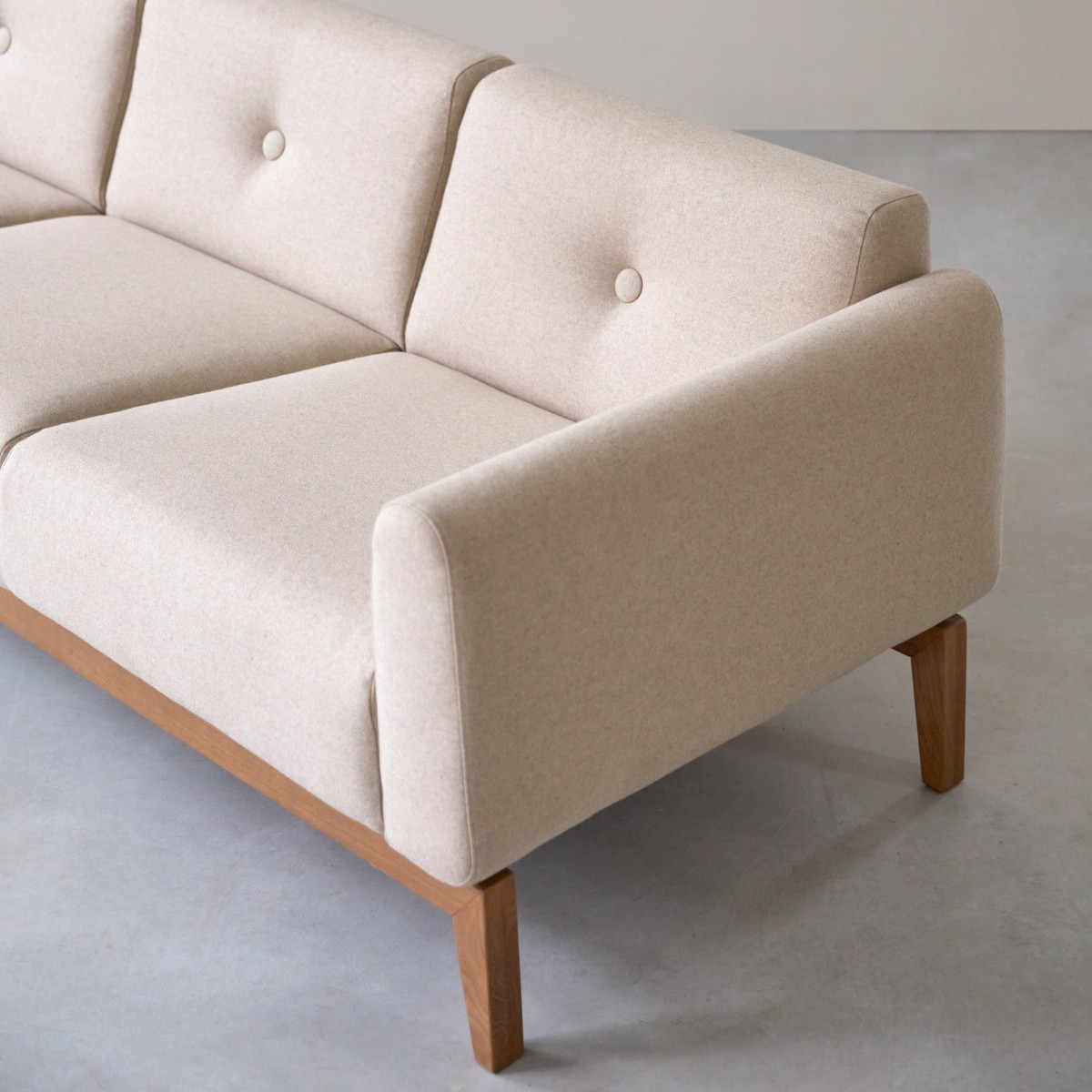 Canapé droit en Tissu, BJORN beige, TIKAMOON