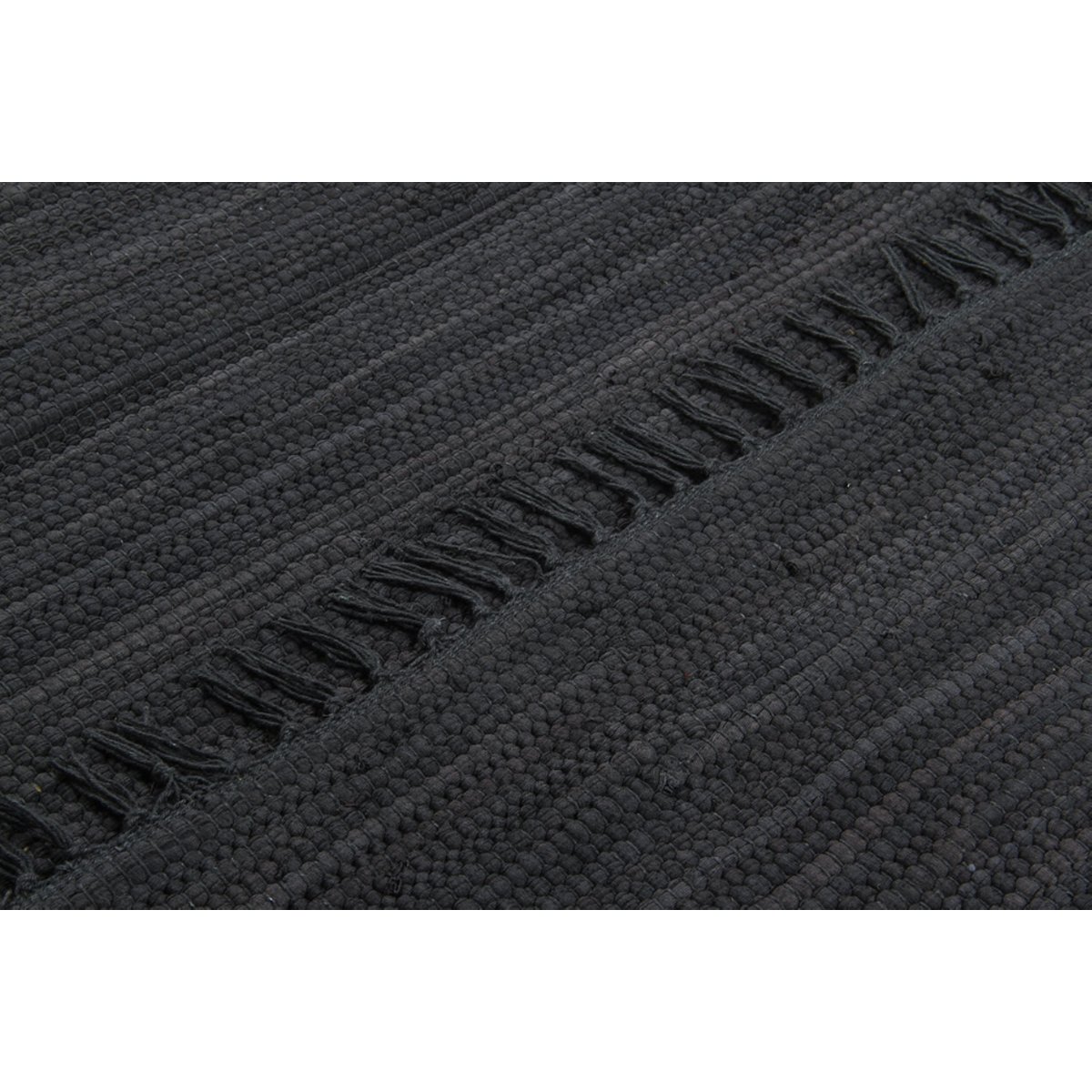 Tapis moderne à franges en coton NOUBA gris, NOVATREND