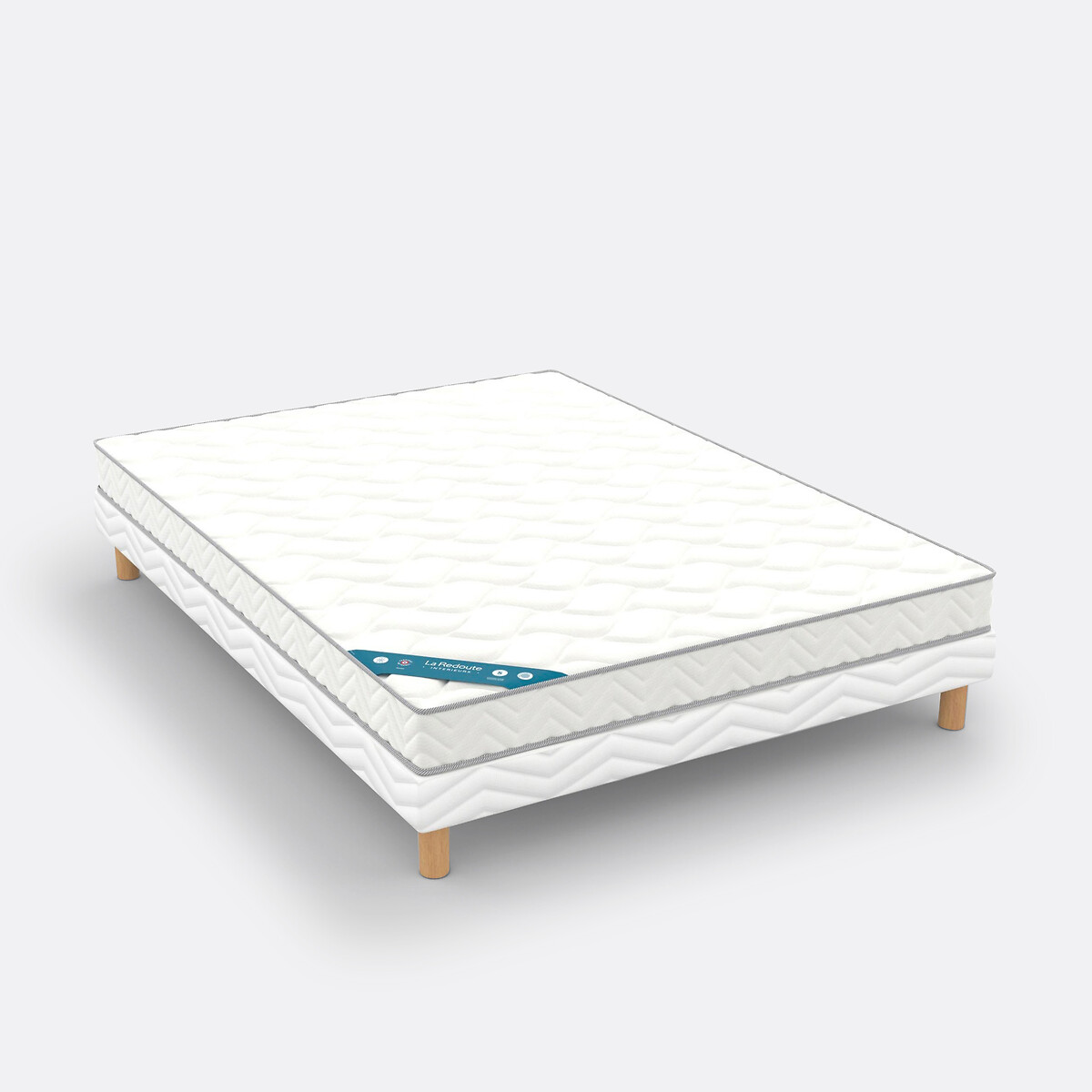 Ensemble matelas mousse densité 25kg, soutien ferme, accueil moelleux + sommier blanc, LA REDOUTE INTERIEURS