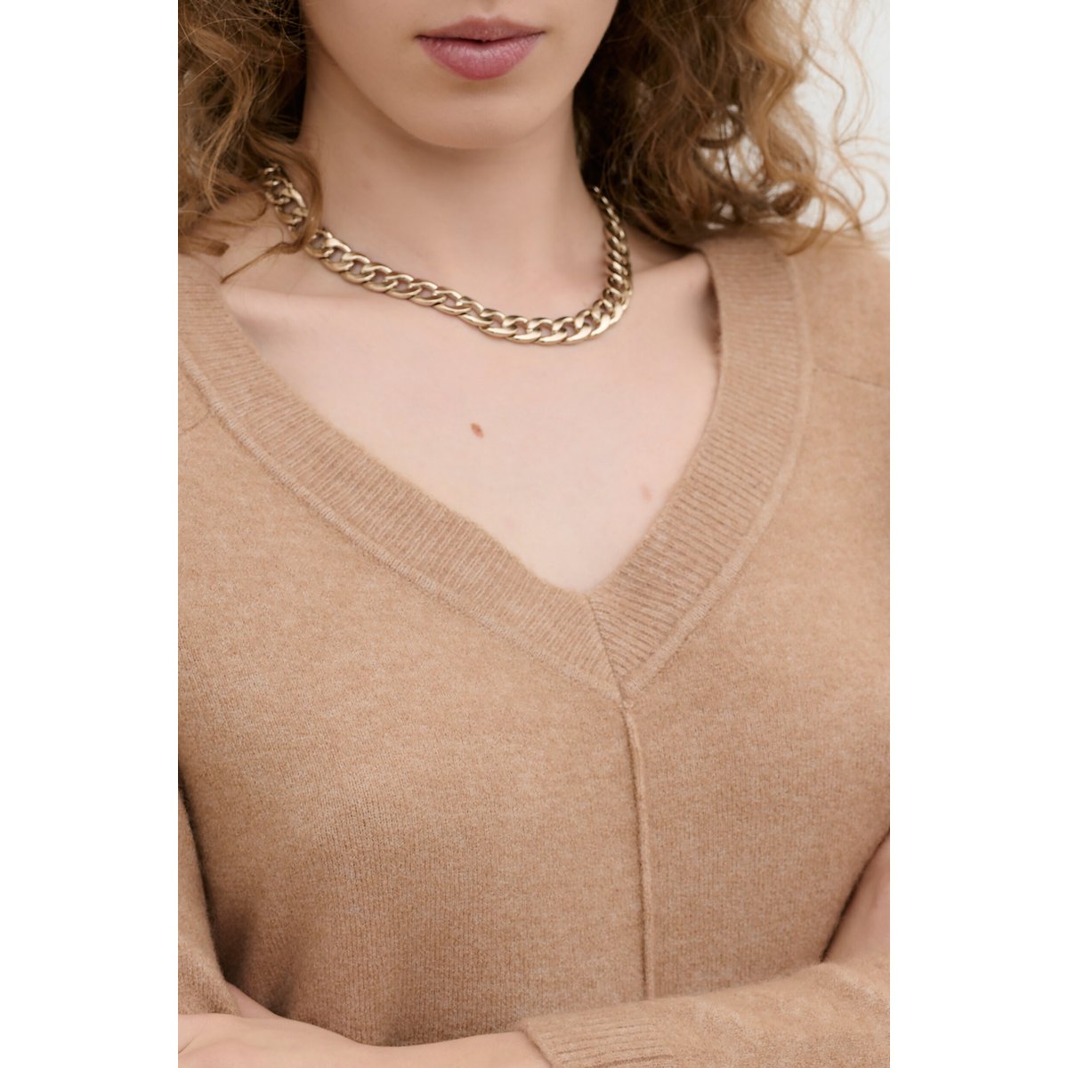 Pull large col v MJERRY camel, CAROLL