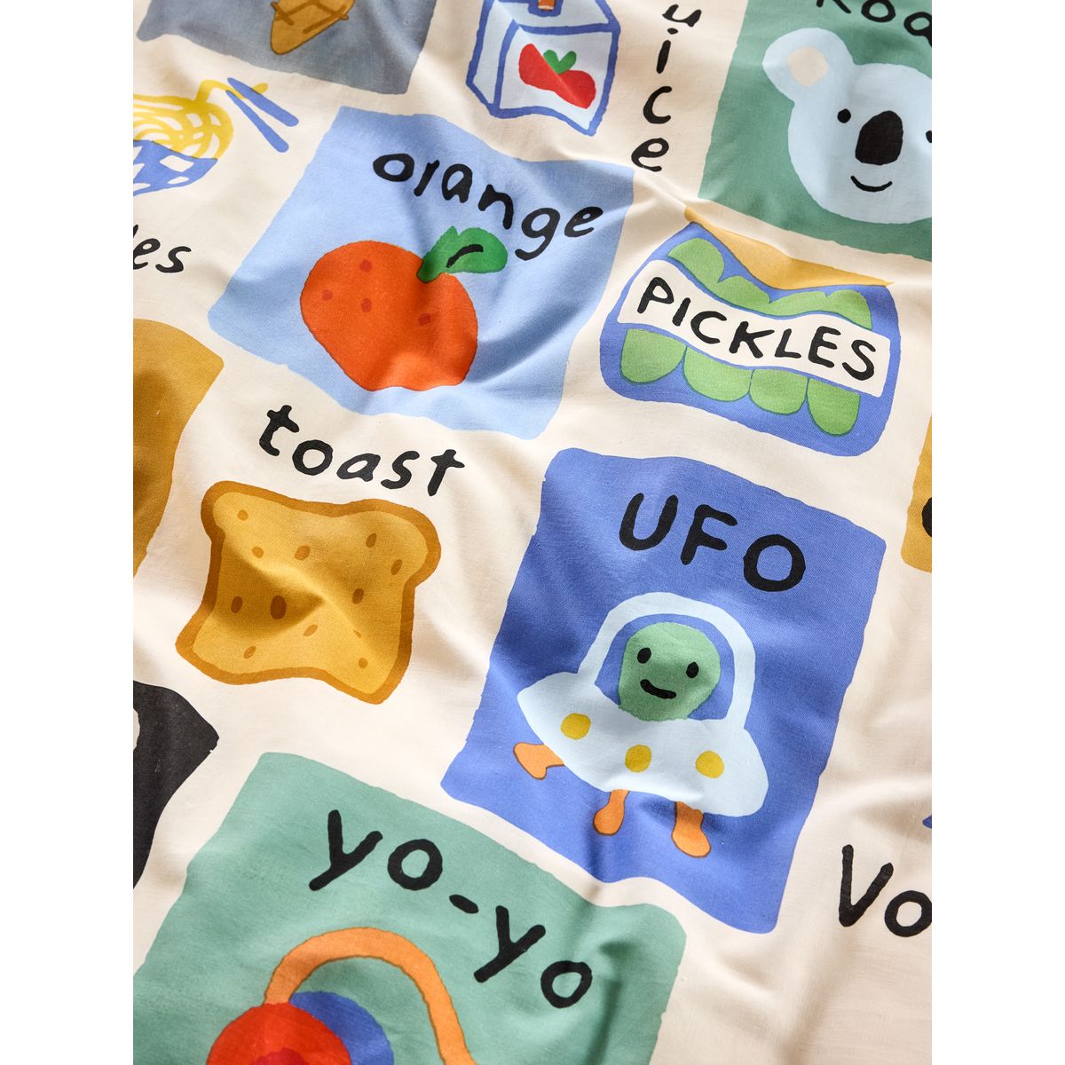 Housse de couette et taie d’oreiller en coton alphabet lumineux, NEXT