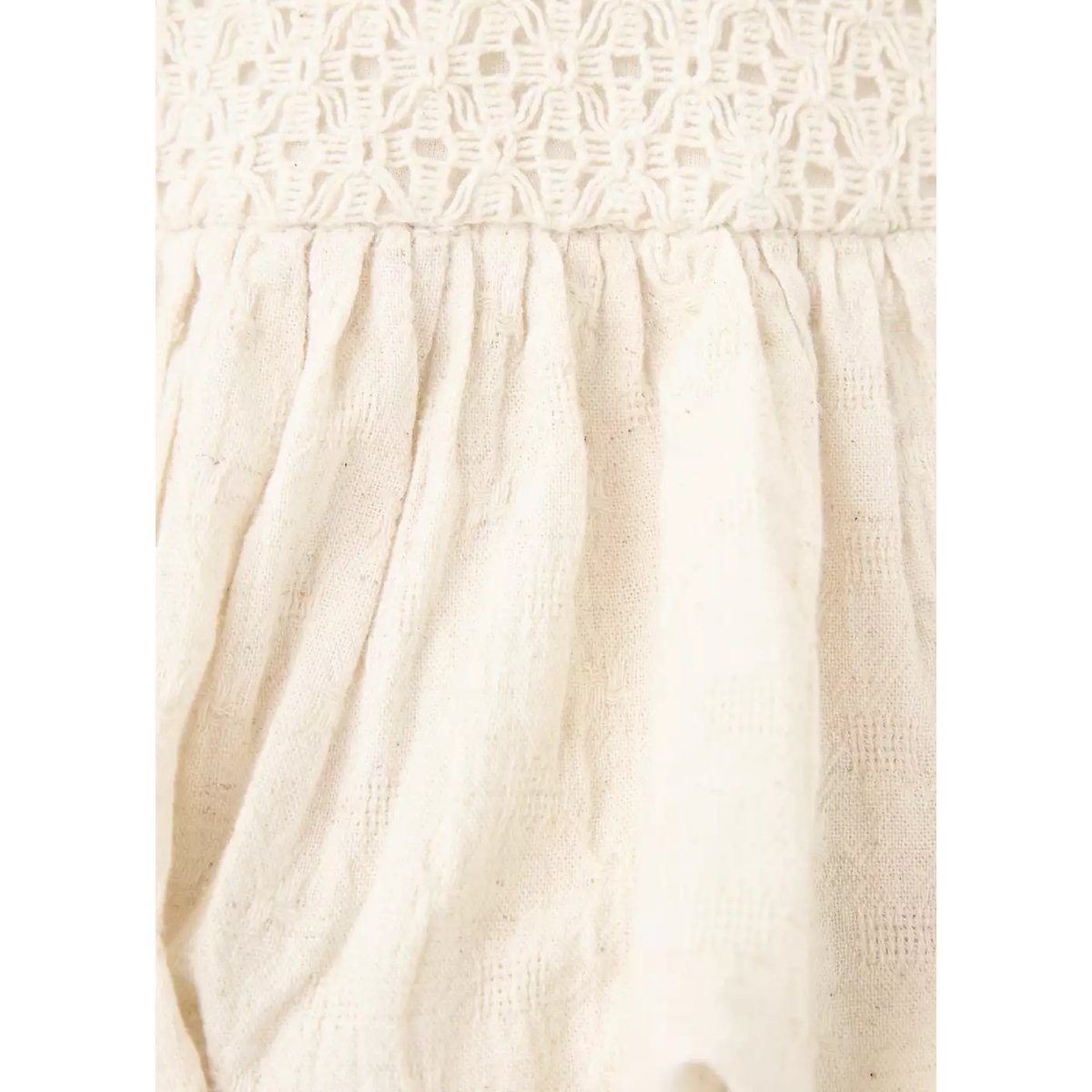Blouse en crochet à bas bouffant écru, MANGO KIDS