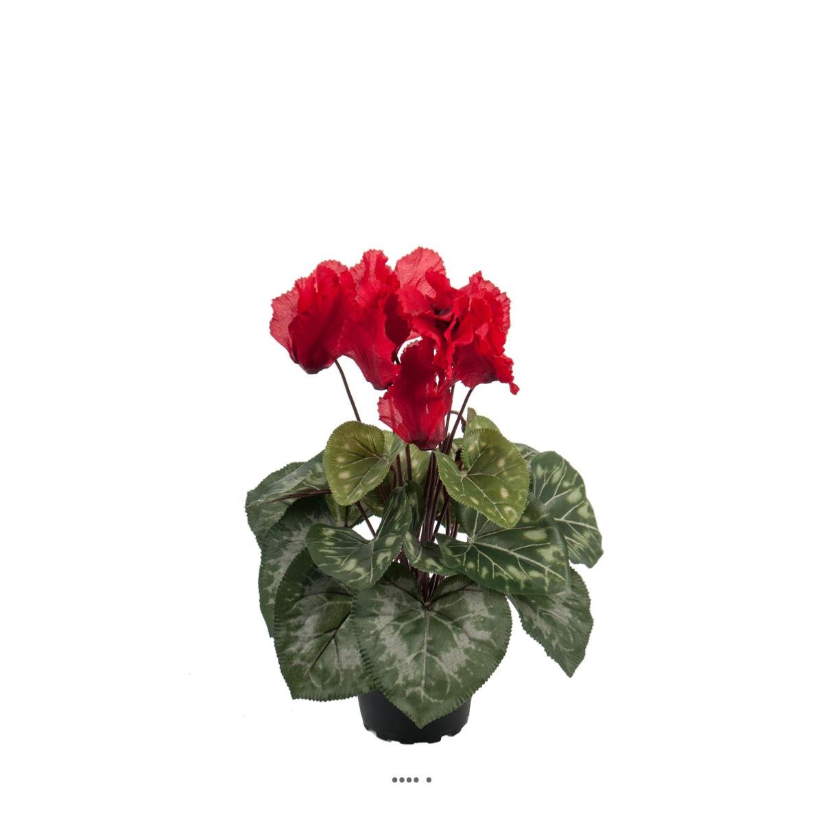 Cyclamen artificiel en pot 7 têtes H 33 cm rouge, ARTIFICIELLES