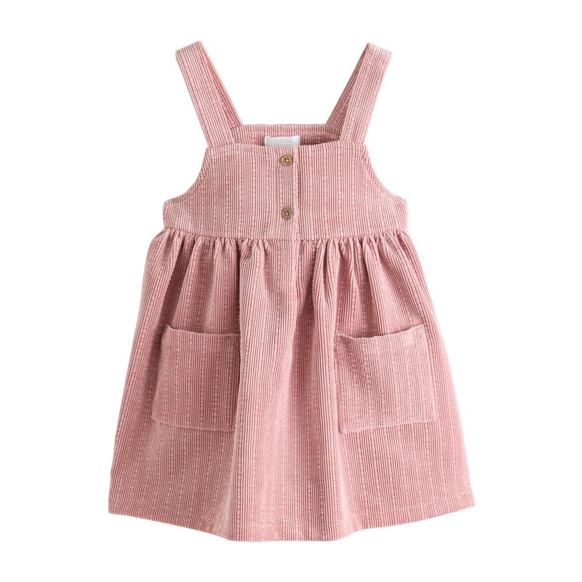 Robe chasuble sans manches en velours côtelé rose pastel, NEXT