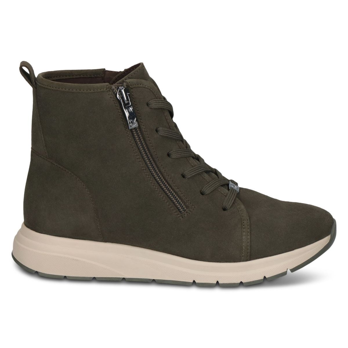 Bottine en cuir vert kaki suède, CAPRICE