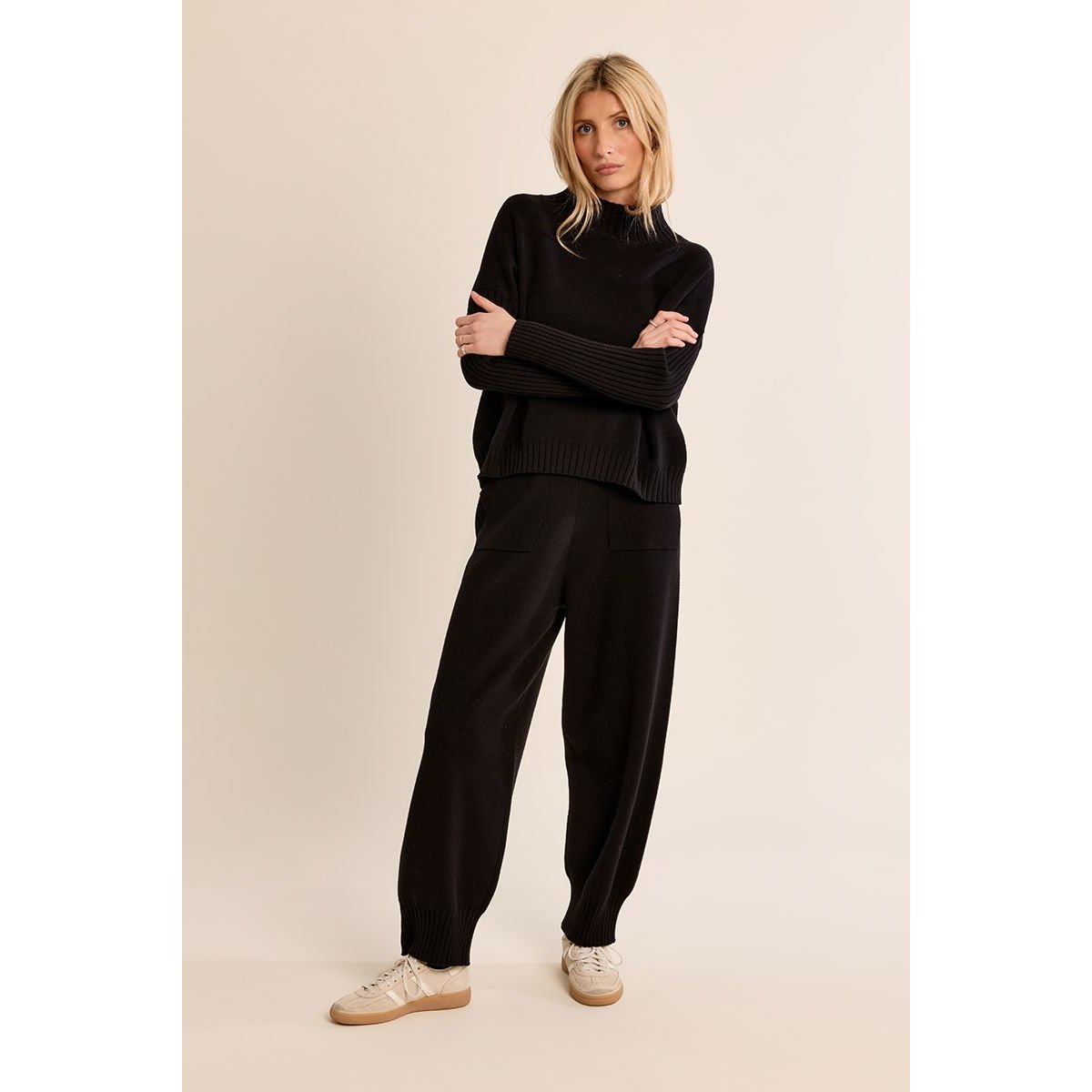 Pantalon jogger en maille noir, MOLLY BRACKEN