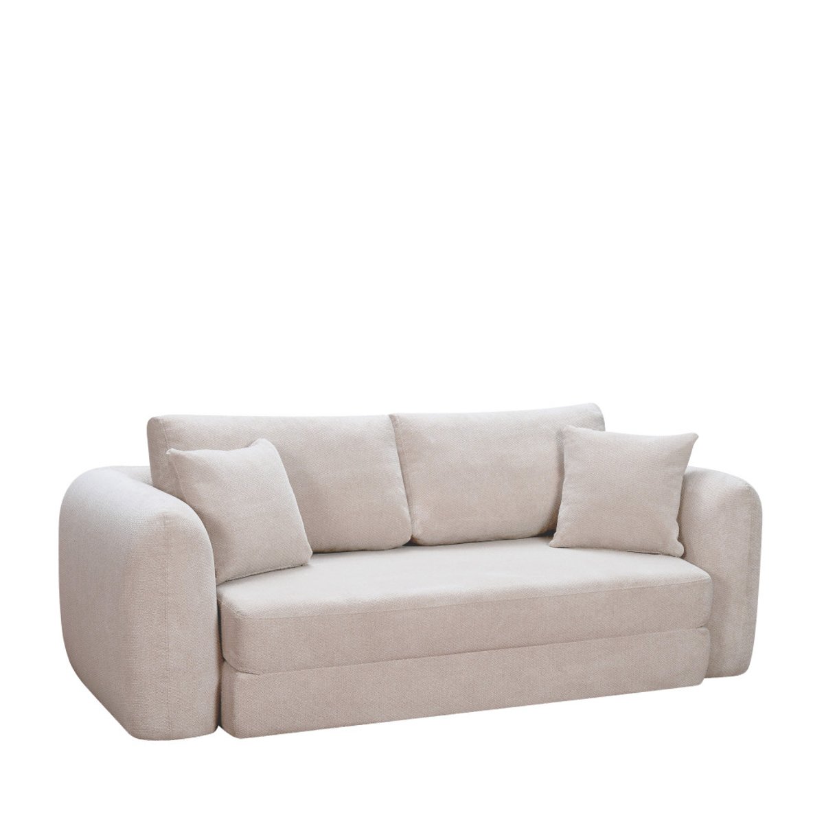 Canapé convertible compressé 3 places en tissu- LOU beige, DRAWER