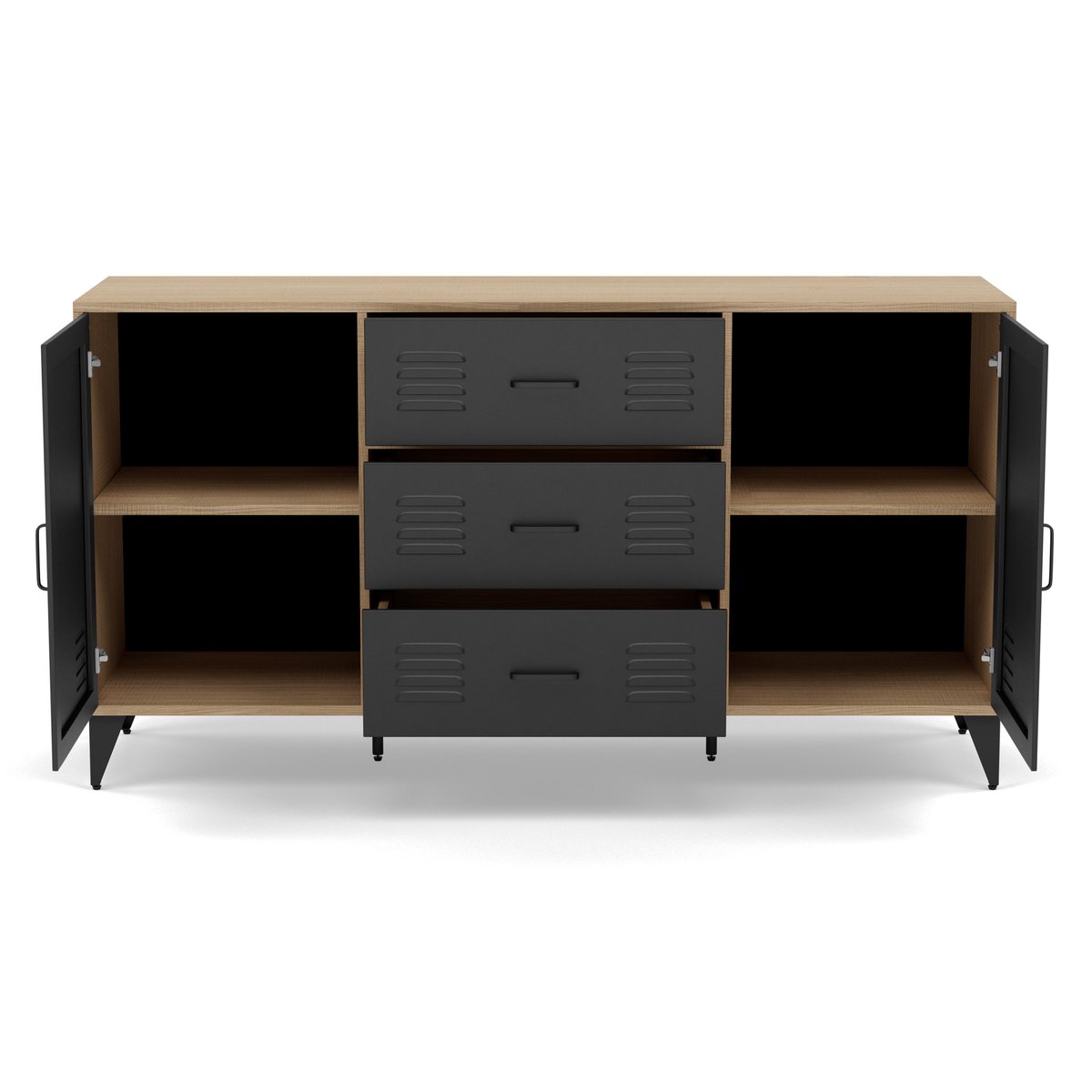 Buffet - TRIBECA bois / noir, BEST MOBILIER