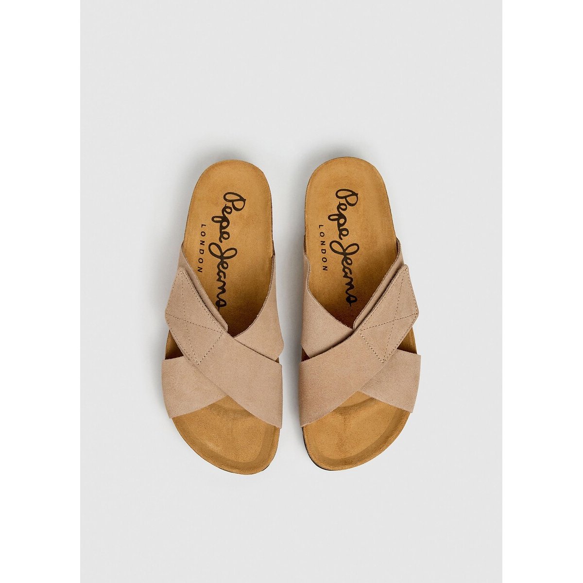 Mules brides croisées Bio Evolve beige, PEPE JEANS