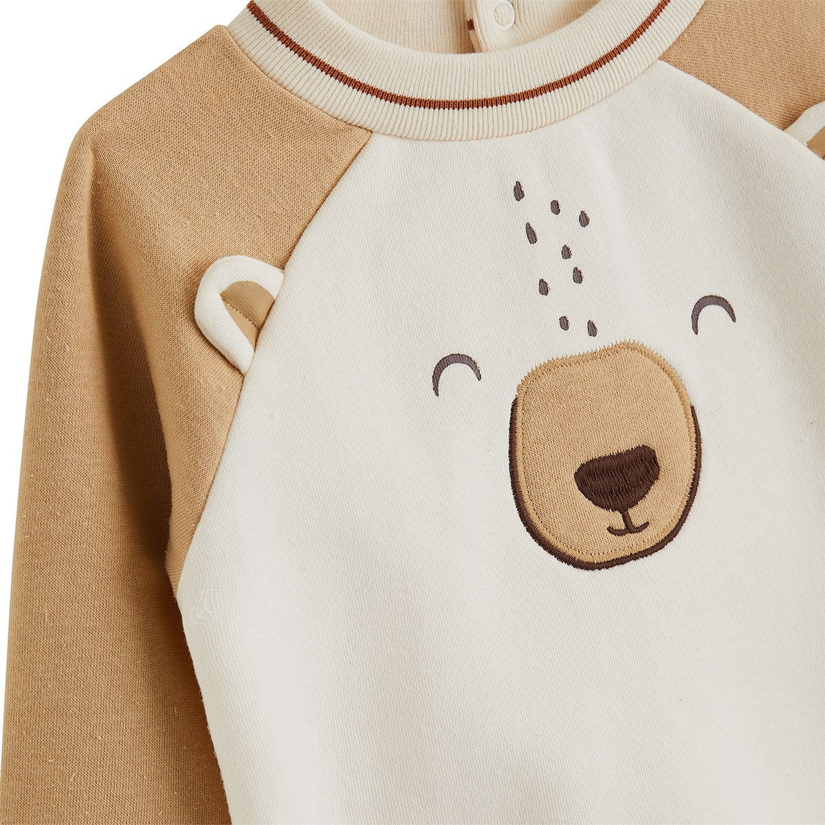 Ensemble bébé sweat et pantalon en molleton Moka marron, PETIT BEGUIN