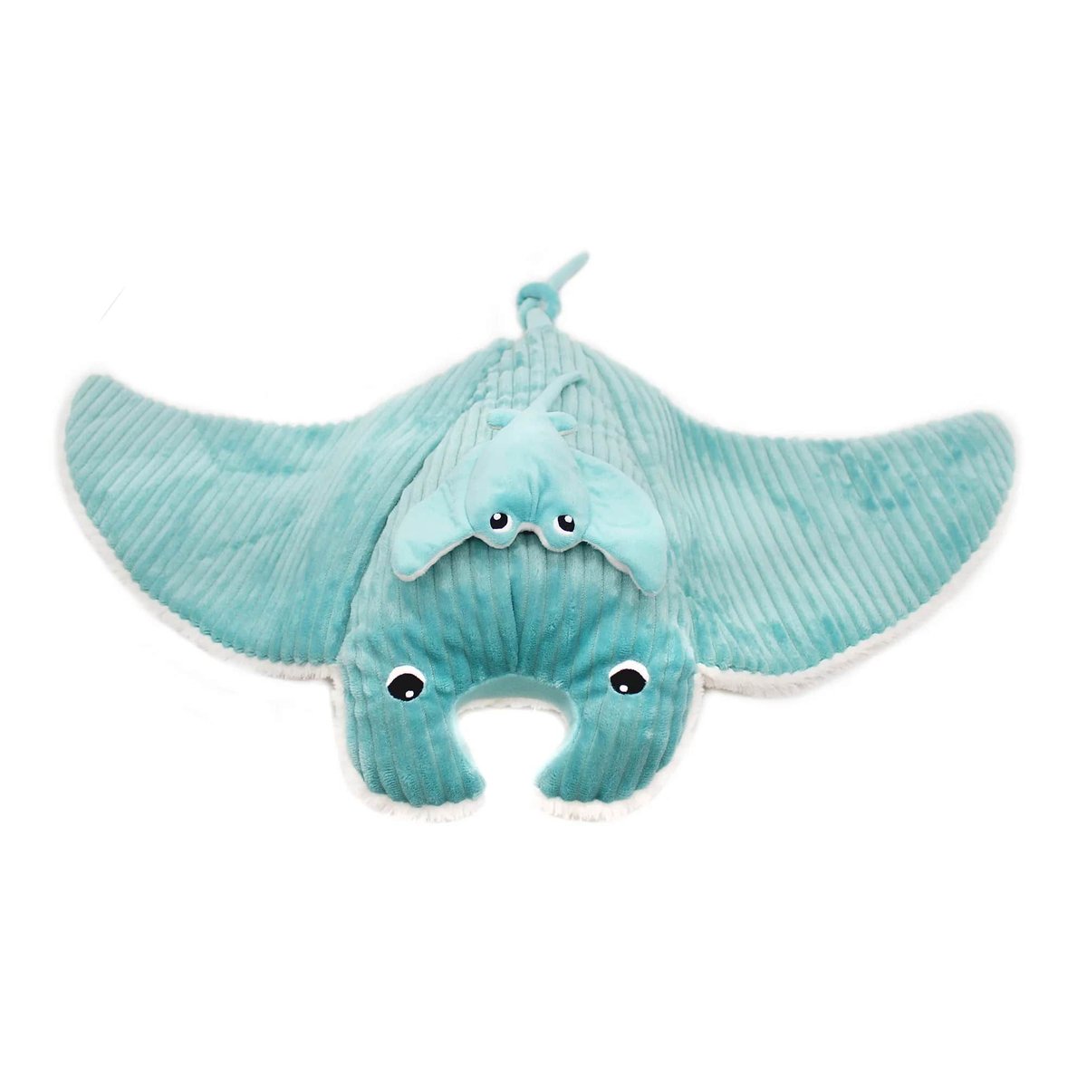 Peluche géante raie manta et son bébé aqua, LES DEGLINGOS