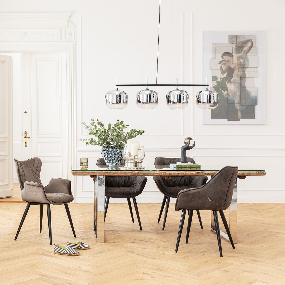 Chaise avec accoudoirs, DREAM marron, KARE DESIGN