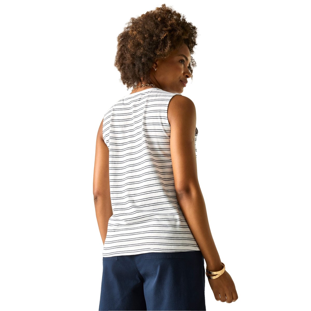 Débardeur FARIENE blanc / bleu marine, REGATTA