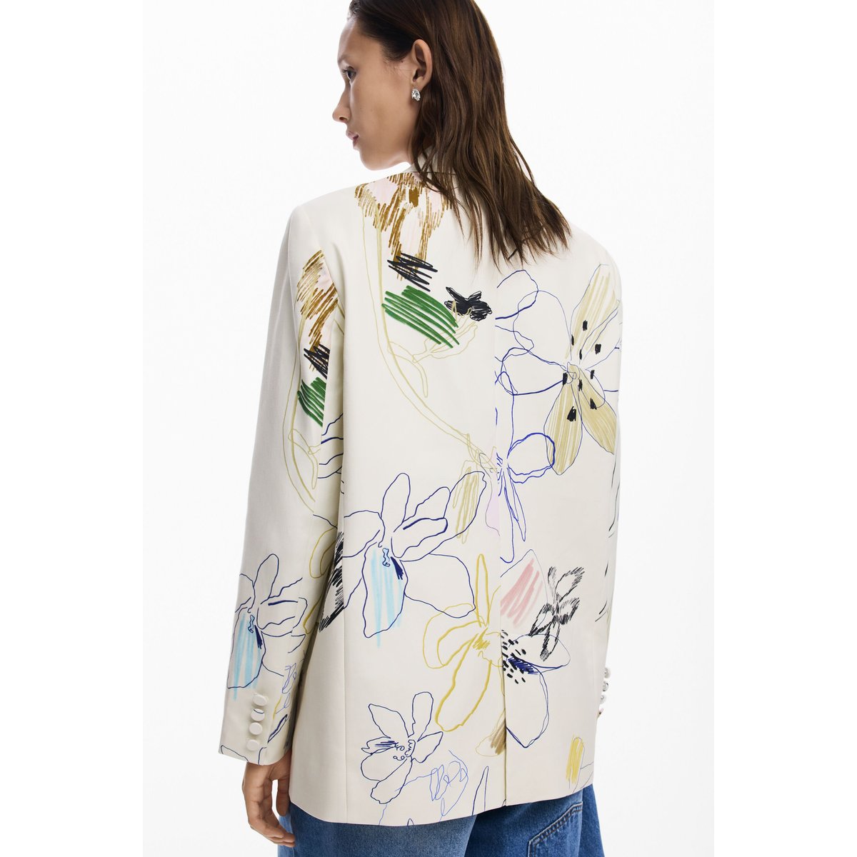 Blazer à motifs beige, DESIGUAL