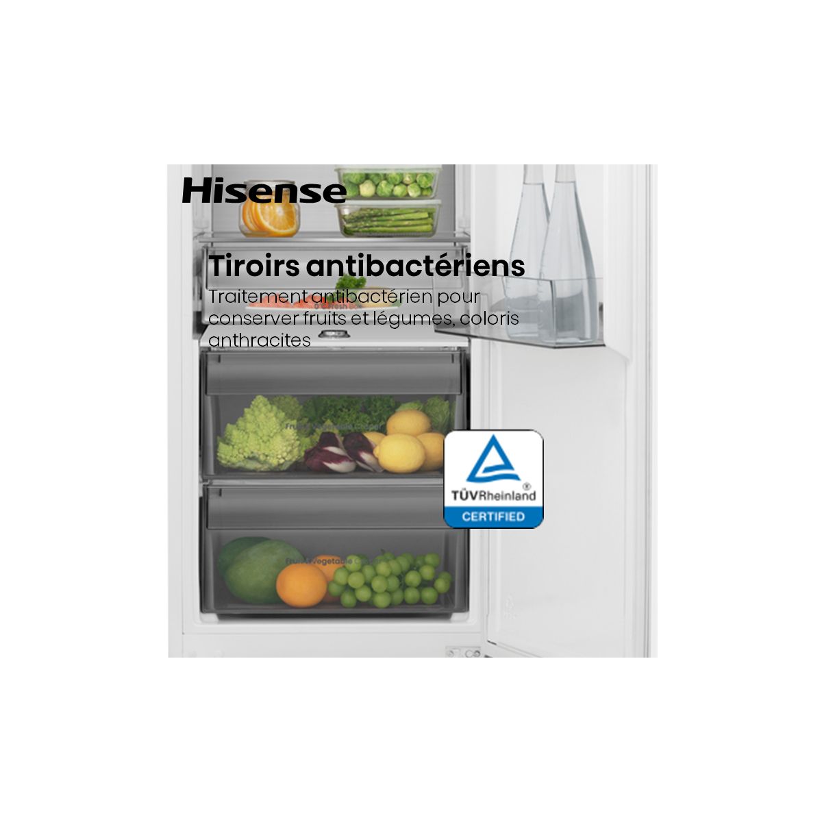 Réfrigérateur 1 porte encastrable RL3B303SAWE MetalTechCooling couleur unique, HISENSE