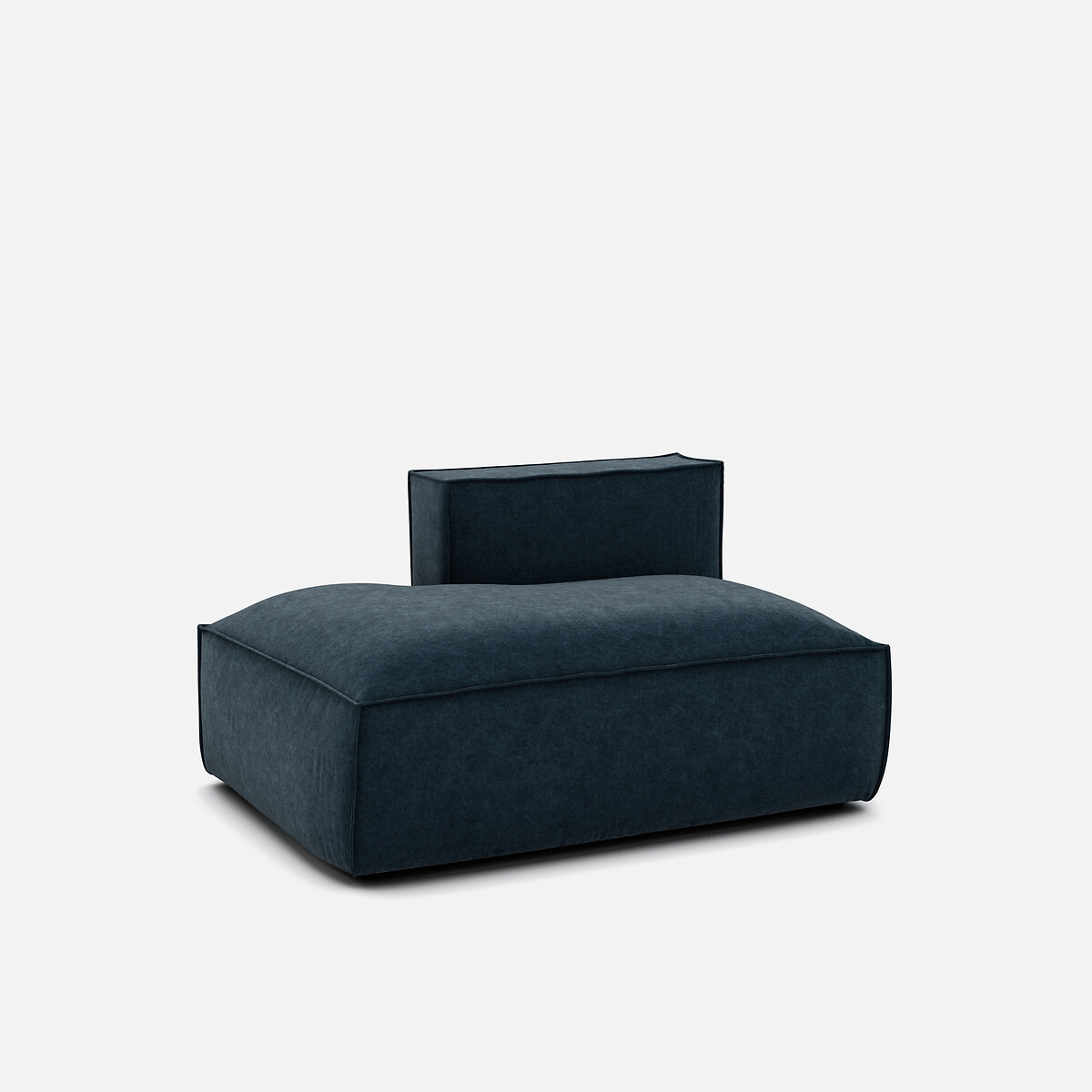 Elément récamière gauche pour canapé modulable, en velours texturé, SEVEN bleu de prusse, LA REDOUTE INTERIEURS