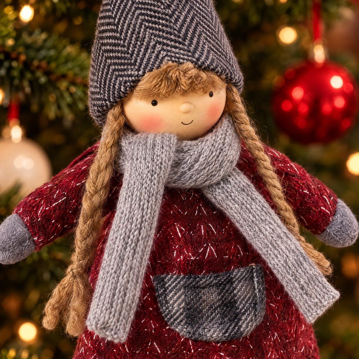 Figurine de noël fillette olaf à suspendre de noël décorative H24 OLAF rouge, SIA