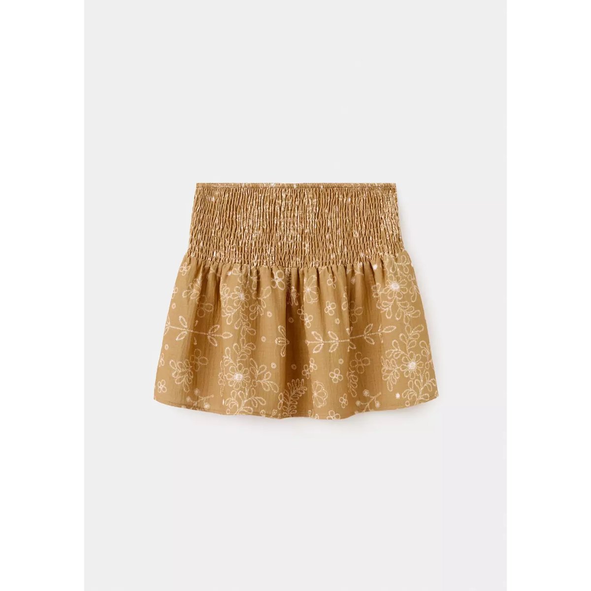 Jupe courte imprimée moutarde, MANGO KIDS