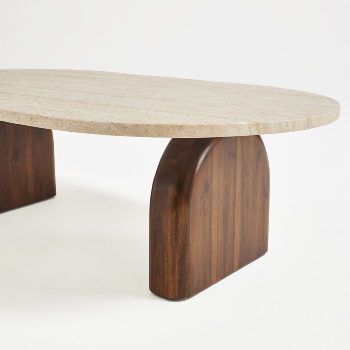 Table basse effet travertin et bois 100x60cm- LIPALI beige, DRAWER