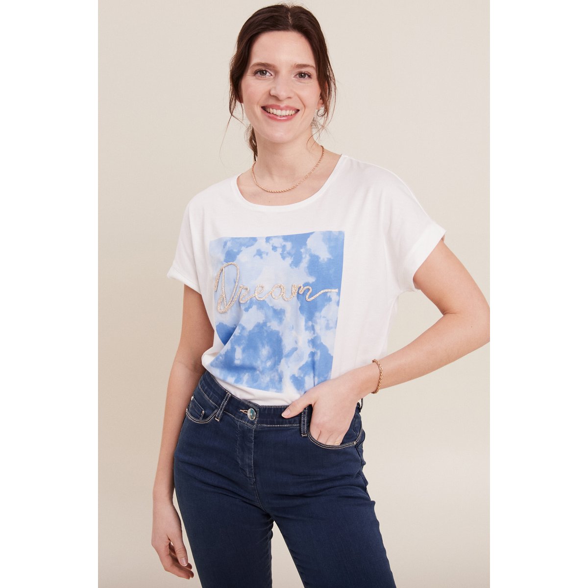 T-shirt manches courtes ecru, BREAL