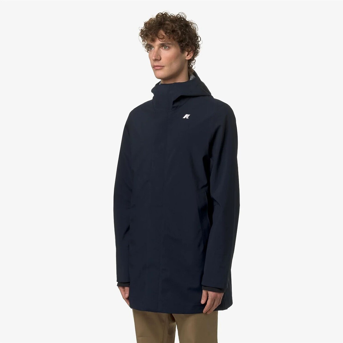 Tommy Bonded Jersey Long Parka navy blue, K-WAY