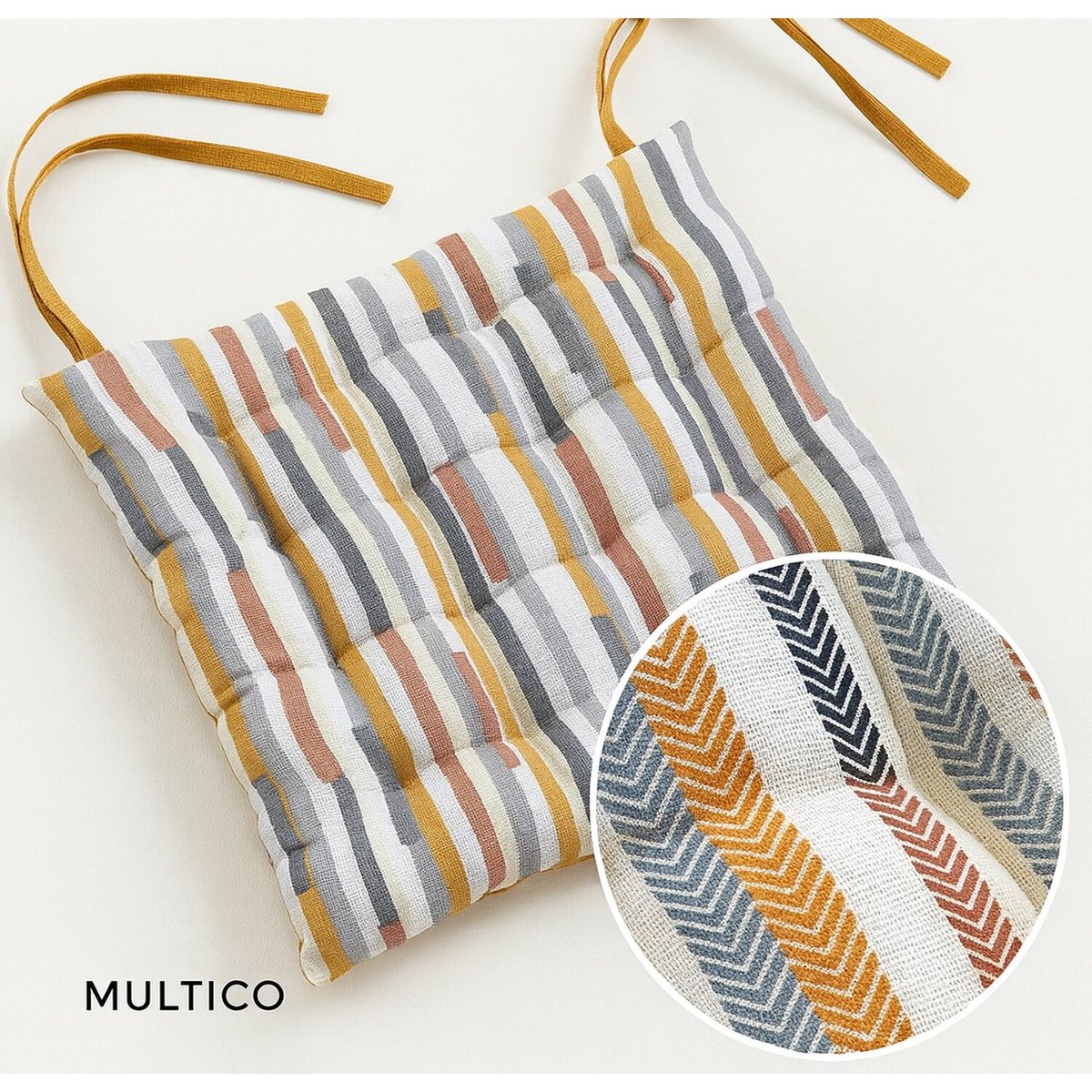 Galette de chaise 100%polycoton 200gsm multicolore, C DESIGN HOME TEXTILE