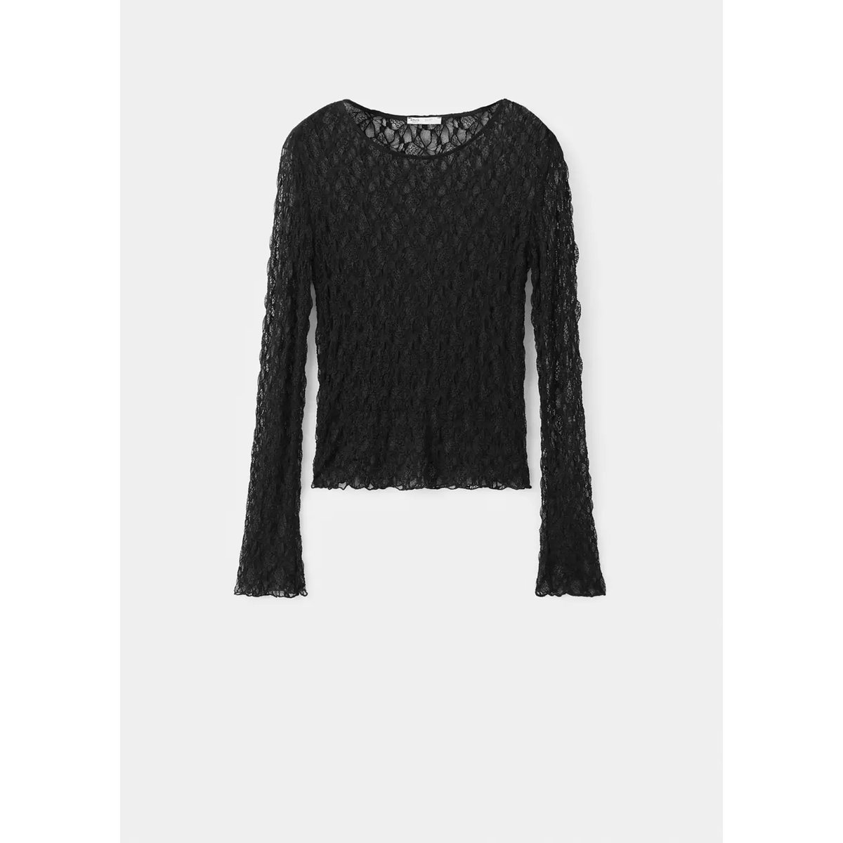 T-shirt broderies ajourées noir, MANGO TEEN