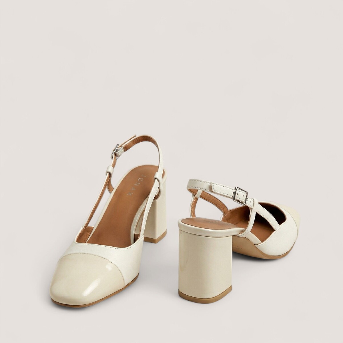 Zapatos piel tacón alto Dhapop crudo, JONAK