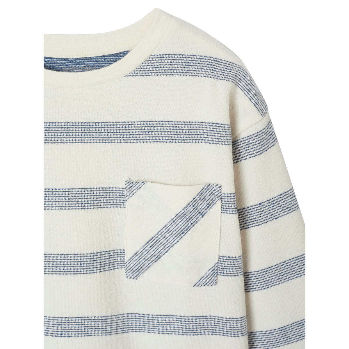 Tee-shirt manches longues effet rayé rayé blanc, VERTBAUDET
