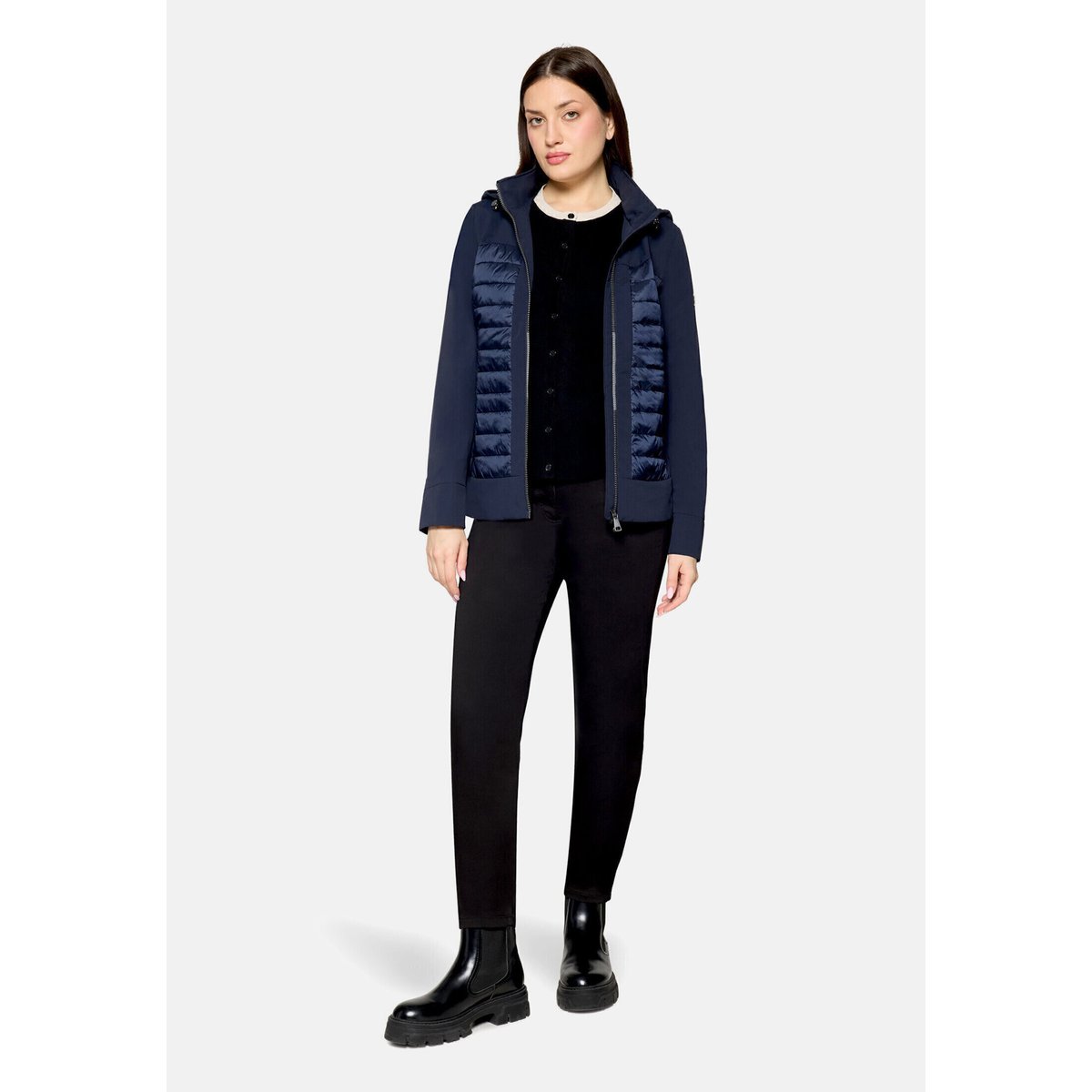 Veste outdoor à capuche amovible bleu foncé, BETTY BARCLAY