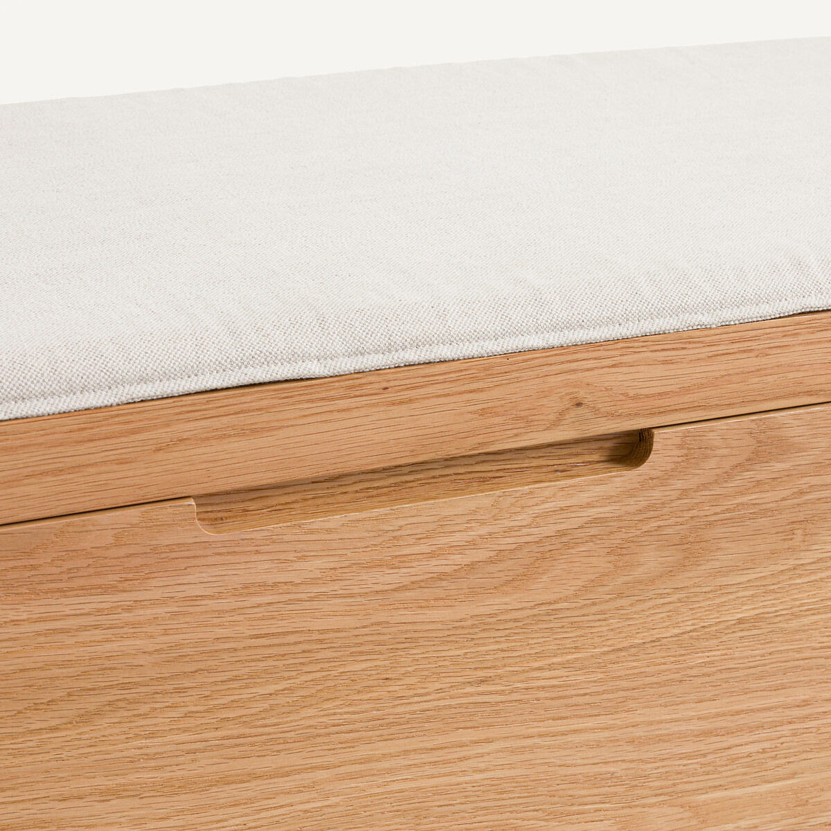 Banco de roble macizo y MDF chapado en roble, con cojín, HIBASHI roble natural, AM.PM