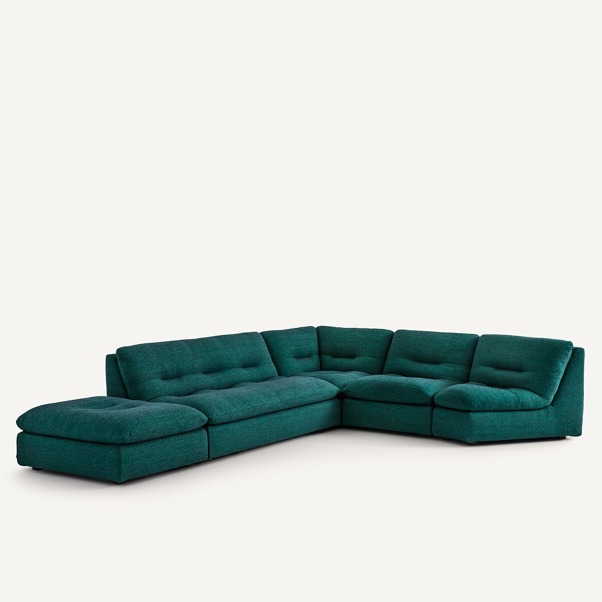 3-Sitzer-Sofa, modular, aus meliertem, Stoff, GIULIANO dunkelgrün, AM.PM