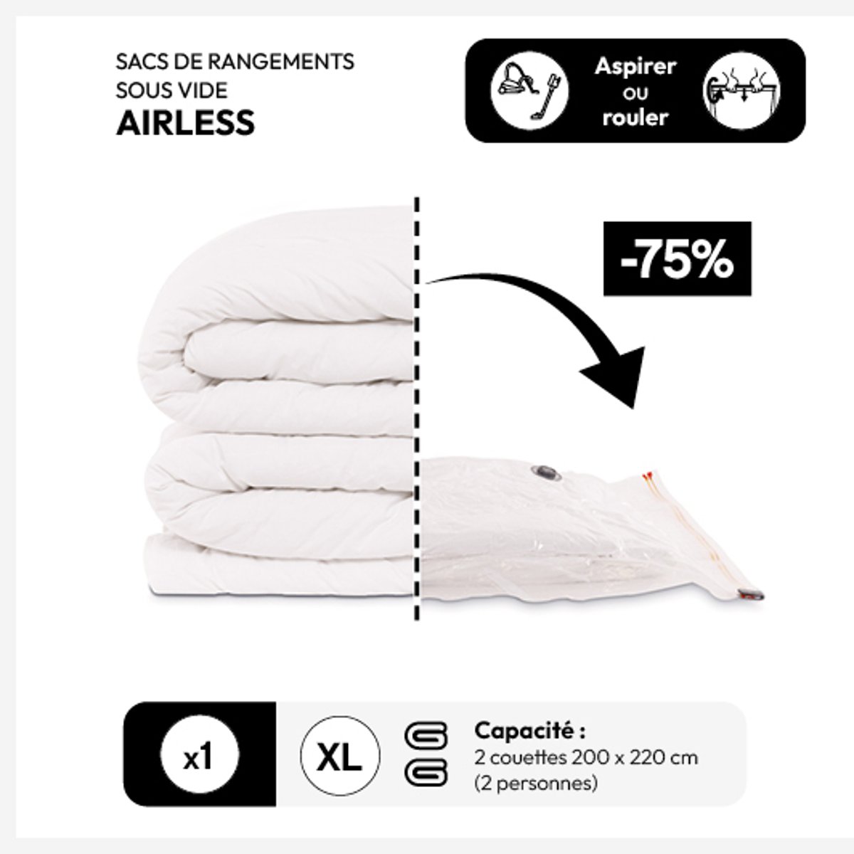 Sac compresseur AIR transparent, 5FIVE SIMPLY SMART