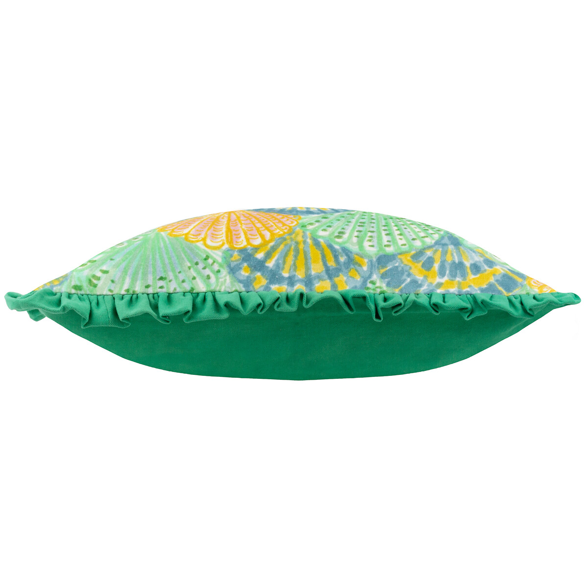 Clam Shells Cotton Scalloped Cushion green, FURN.