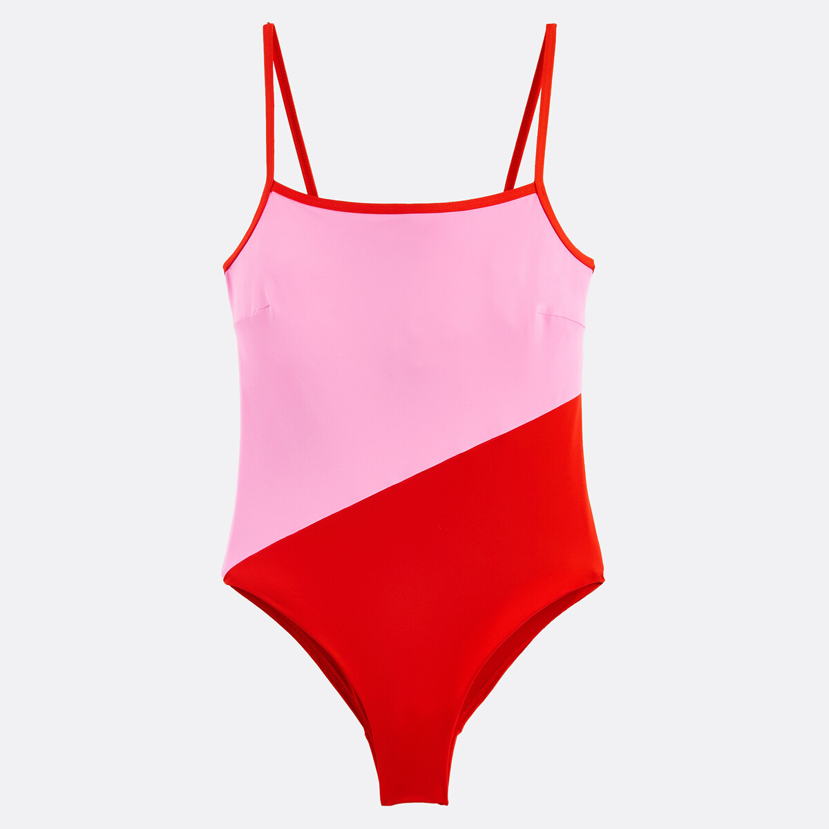 Maillot de bain 1 pièce colorbloc rose + orange, LA REDOUTE COLLECTIONS