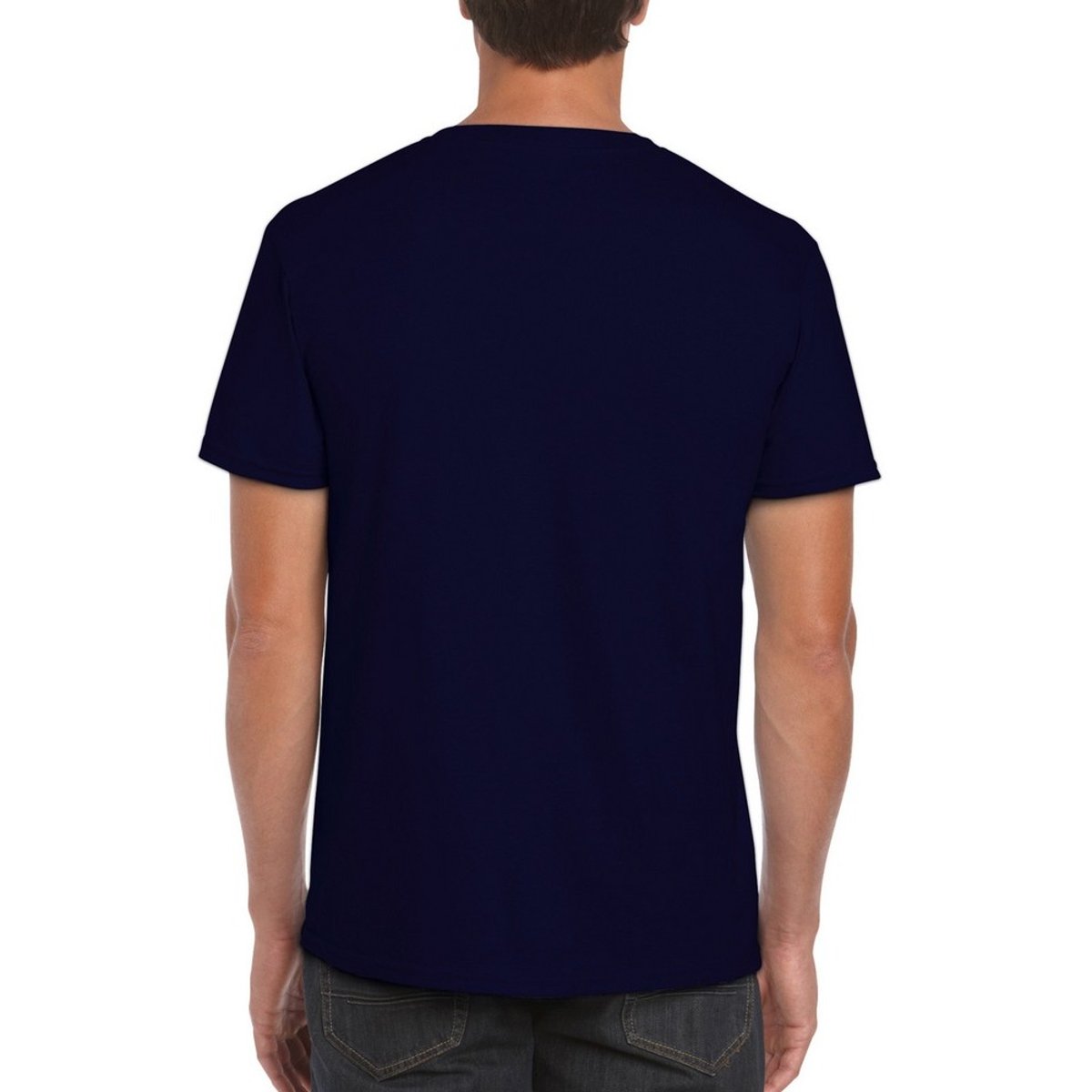 T-shirt uni manches courtes SOFTSTYLE bleu marine, GILDAN