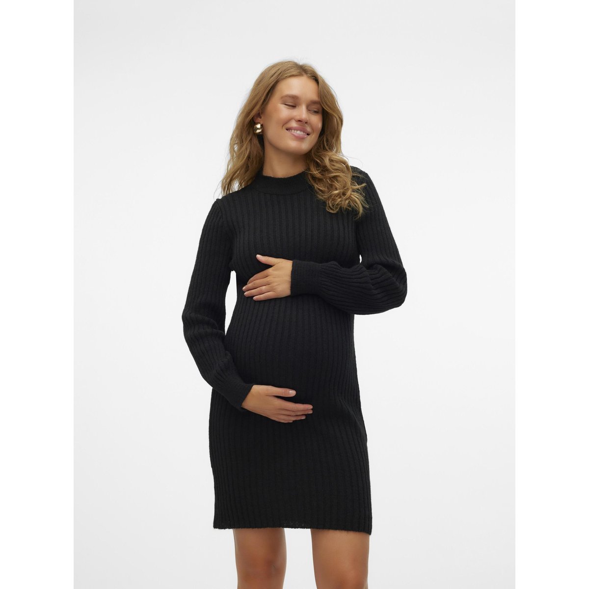 Robe En Maille noire - black, MAMA LICIOUS