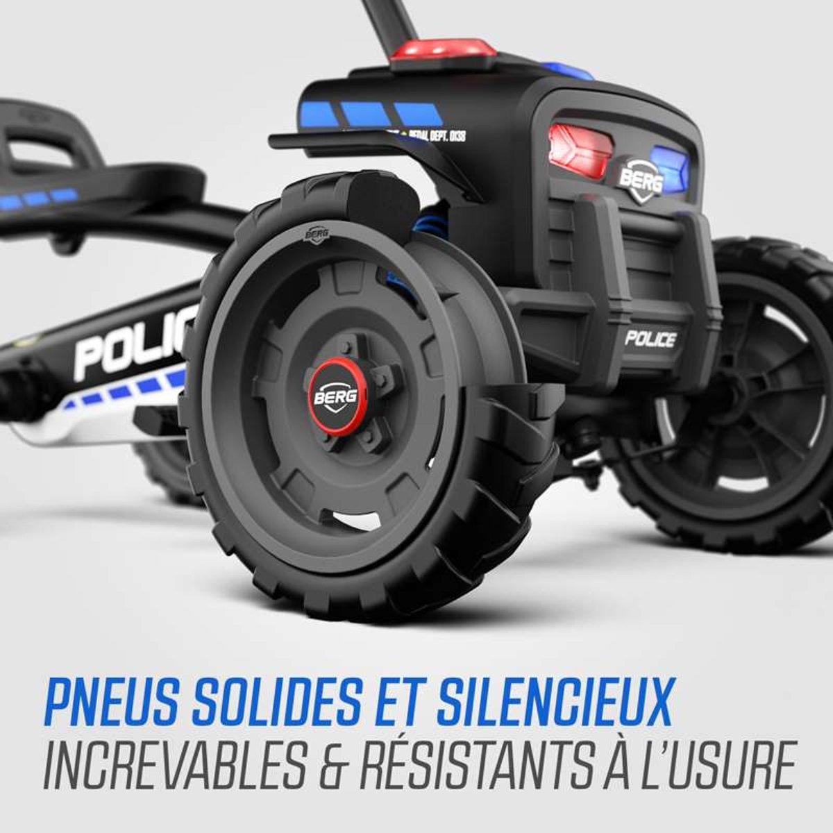 Kart à Pédales pour Enfants, 2+ Ans, Buzzy Police black, BERG TOYS