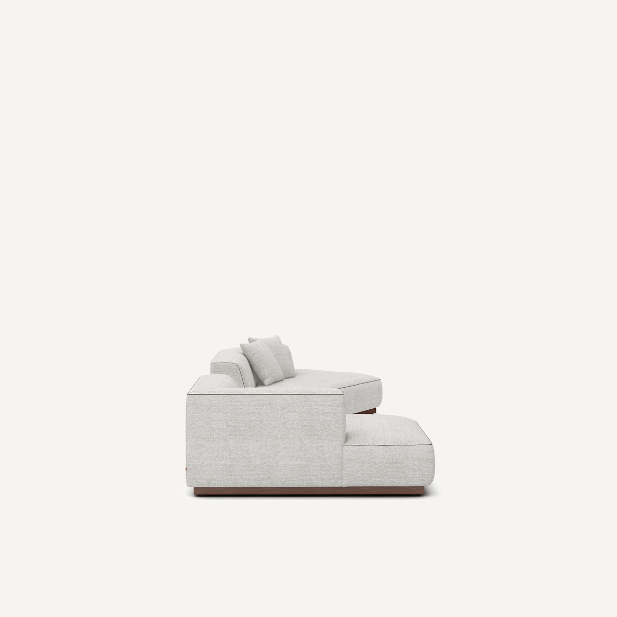 Canapé d'angle gauche ouvert avec repose-pieds en toile jaspée, JACOPO gris/blanc, AM.PM