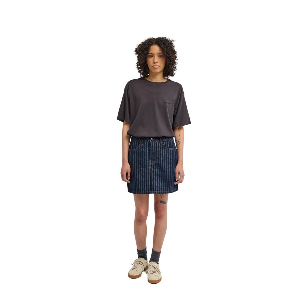 Jupe en jean 365 D bleu herringbone denim, ELEMENT