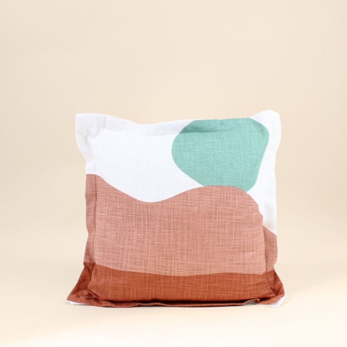 Coussin formes arrondies 40x40cm beige, ORNAMI