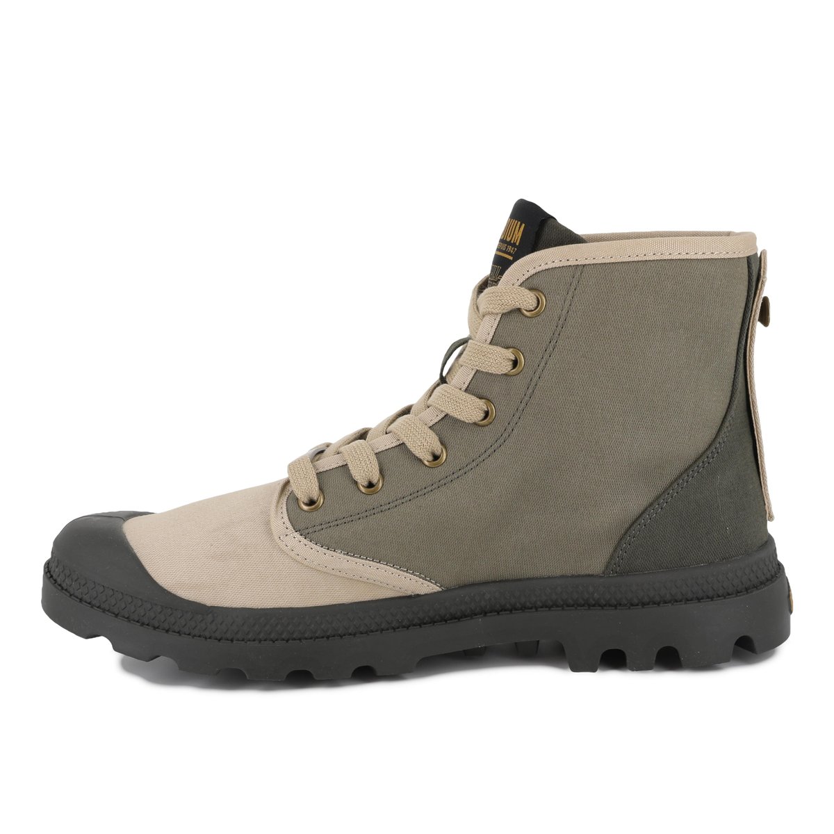 Baskets montantes en coton PAMPA HAWKINS POLICE vert-dusky green, PALLADIUM